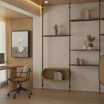 Cadeira Office com Relex em Aço Carbono e material ecológico Dijon Marrom/Caramelo Cadeira Office com Relex em Aço Carbono e material ecológico Dijon Marrom/Caramelo