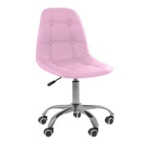 Cadeira Office Eiffel Botonê Ajustável Base Giratória - Rosa - Oficial Webshop