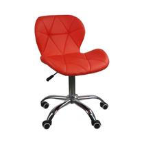 Cadeira Office Eiffel Slim Ajustável Base Giratória Vermelho