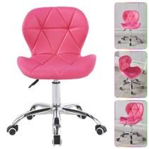 Cadeira Office Eiffel Slim Rosa Ballet Giratória Ajustável Linha Evolux 120kg