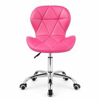 Cadeira Office Eiffel Slim Rosa Ballet Giratória Ajustável Linha Evolux 120kg