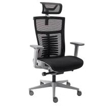 Cadeira Office Elements Vertta Especial, Até 150 kg, Reclinável, Braços 3D, Cilindro Classe 4, Cinza e Preto - 70054