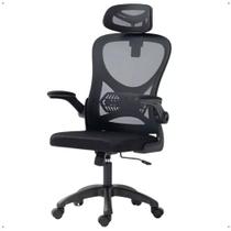 Cadeira Office Giratória Columbus Altura Regulável Sistema Relax Apoio Cabeça Assento Confortável Tela Mesh Preto - Lojas RPM