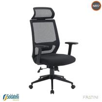 Cadeira Office Giratória Genebra Presidente PP Preta Braços Regualáveis NR17 - Fratini Cadeira Office Giratória Genebra Presidente PP Preta Braços Regualáveis NR17 - Fratini