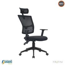 Cadeira Office Giratória Londres Presidente PP Preta Braços e Encosto Reguláveis NR17 - Fratini Cadeira Office Giratória Londres Presidente PP Preta Braços e Encosto Reguláveis NR17 - Fratini