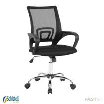 Cadeira Office Giratória Manchester PP Preta Braços Fixos - Fratini Cadeira Office Giratória Manchester PP Preta Braços Fixos - Fratini