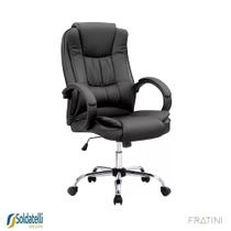 Cadeira Office Giratória Melbourne Pu Preta Braços Fixos - Fratini Cadeira Office Giratória Melbourne Pu Preta Braços Fixos - Fratini