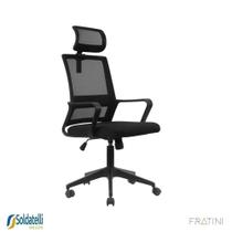 Cadeira Office Giratória Tokyo Presidente PP Preta Baços Fixos e Regulagem no Apoio de Cabeça - Fratini Cadeira Office Giratória Tokyo Presidente PP Preta Baços Fixos e Regulagem no Apoio de Cabeça - Fratini