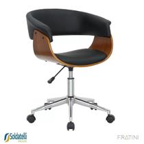 Cadeira Office Giratória Turim em PU Caramelo, Preto e Nude Fratini Cadeira Office Giratória Turim em PU Caramelo, Preto e Nude Fratini