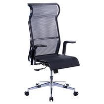 Cadeira Office Husky 500, Preto, Encosto de Cabeça Fixo, Encosto Ajustável com 3 Níveis, Base em Aço Cromado - HTCD010 - Husky Technologies