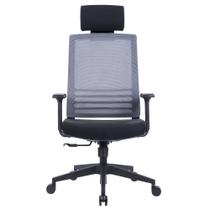 Cadeira Office Husky Sit 350 Dark Grey, Encosto de Cabeça Fixo, Cilindro de Gás Classe 3, Base em Nylon - HTCD007