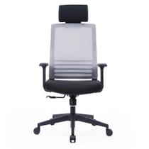 Cadeira Office Husky Sit 350, Light Grey, Encosto de Cabeça Fixo, Cilindro de Gás Classe 3, Base em Nylon - HTCD006