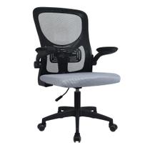 Cadeira Office LC2 Giratória em Tela Mesh com Base em Rodízios Ajuste de Altura Preto Cinza