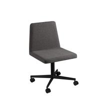 Cadeira Office Linho Chumbo 80x49x51 cm Base Aço Preto Daf