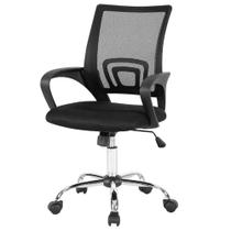 Cadeira Office Manchester Tela Preta Base Cromada - 62612