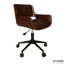 Cadeira Office Marbella Preta e Marrom Mocha - Rivatti