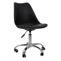 Cadeira Office Oficial Cromada Com Rodízio Saarinen Preto Cadeira Office Oficial Cromada Com Rodízio Saarinen Preto