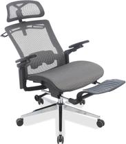 Cadeira Office Presidente Supreme Ergonômica Mesh Reclinável Cinza