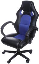Cadeira Office Racer V16 Preta com Detalhe Azul Base Nylon - 52110