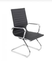 Cadeira Office Sevilha Fixa Preta Base Metal Cadeira Office Sevilha Fixa Preta Base Metal
