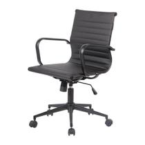 Cadeira Office Sevilha material sintético Preto Base Aço Preto - 72028