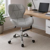Cadeira Office Slim Eiffel Cinza Concreto Base Giratória Rodinhas Ajustável 120kg Cadeira Office Slim Eiffel Cinza Concreto Base Giratória Rodinhas Ajustável 120kg
