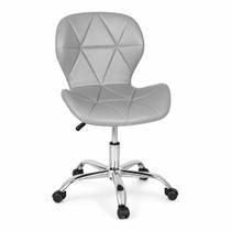 Cadeira Office Slim Eiffel Cinza Concreto Base Giratória Rodinhas Ajustável 120kg