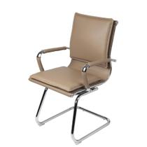 Cadeira Office Soft em PU Caramelo Base Fixa