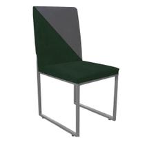 Cadeira Office Stan Duo Sala de Jantar Industrial Ferro Cinza Suede Verde e Cinza - Ahz Móveis