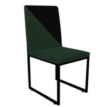 Cadeira Office Stan Duo Sala de Jantar Industrial Ferro Preto Suede Verde e Preto - Ahz Móveis