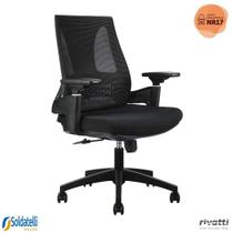 Cadeira Office Toledo Preta com Braços 3D - Rivatti
