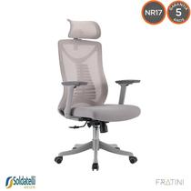 Cadeira Office Vancouver Presidente NR-17 e Tela Mesh Preta e Cinza - Fratini Cadeira Office Vancouver Presidente NR-17 e Tela Mesh Preta e Cinza - Fratini