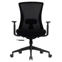 Cadeira office vicenza dt3 13385-0 ergonômica preta braço 1d ajuste altura inclinação apoio lombar