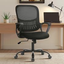 Cadeira OLIXIS Ergonômica de Encosto Médio com Tela Ajustável Preta Cadeira OLIXIS Ergonômica de Encosto Médio com Tela Ajustável Preta