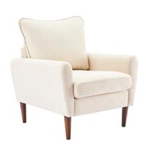 Cadeira OLIXIS Mid-Century Creme Bege com Almofada Cadeira OLIXIS Mid-Century Creme Bege com Almofada