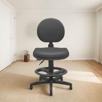 Cadeira Operativa Caixa Plus M1 Preta Giratória Alta com Apoio para Balcão e Atendimento