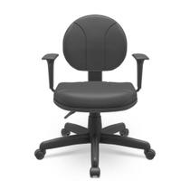 Cadeira Operativa Executiva Couro Preto Plaxmetal