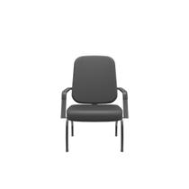 Cadeira Operativa Plus Size Dialogo Fixa 4 PÉS Preta - Plaxmetal