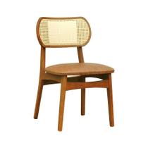 Cadeira Organik Encosto Anatômico com Telinha Rattan Natural - Amêndoa Assento Estof. Linho Bege Mescla Impermeável Cadeira Organik Encosto Anatômico com Telinha Rattan Natural - Amêndoa Assento Estof. Linho Bege Mescla Impermeável