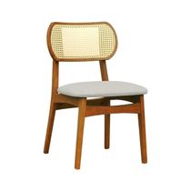 Cadeira Organik Madeira Maciça Encosto Telinha Assento Estofado Linho Impermeável