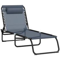 Cadeira Outsunny Folding Chaise Lounge Reclinável Cinza Cadeira Outsunny Folding Chaise Lounge Reclinável Cinza