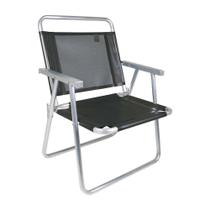 Cadeira Oversize Alumínio Preta até 140Kg - MOR 002153