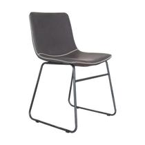 Cadeira Oxford Cinza VintageAço Couro 85x50x54cm Fratini