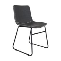 Cadeira Oxford Preto Vintage Aço Couro 85x50x54cm Fratini