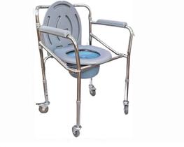 Cadeira P/ Banho 4 Rodas C/ Assento Dobravel 100Kg Supermedy