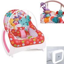 Cadeira P/ Dormir Safari Vermelho +Luminária Luz Inteligente - Color Baby