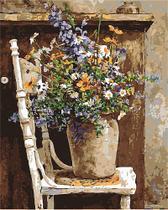 Cadeira Paint by Numbers CaptainCrafts Wild Flowers Pots 40x50cm Cadeira Paint by Numbers CaptainCrafts Wild Flowers Pots 40x50cm