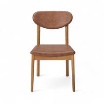 Cadeira Paiva Champagne Estofada Tec. material sintético Caramelo Escuro - 76850 Cadeira Paiva Champagne Estofada Tec. material sintético Caramelo Escuro - 76850