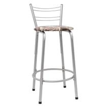 Cadeira Para Balcão Banco Flórida Prata 60cm Bistrô Bar Cozinha Gourmet Ilha Área de Lazer Piscina