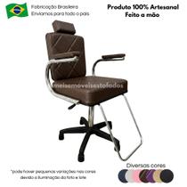 Cadeira para Barbearia Barbeiro Profissional Barbeiro Iniciante Encosto Fixo Ideal para Cortes Regulagem de Altura Sobe e Desce Confortável Poltrona